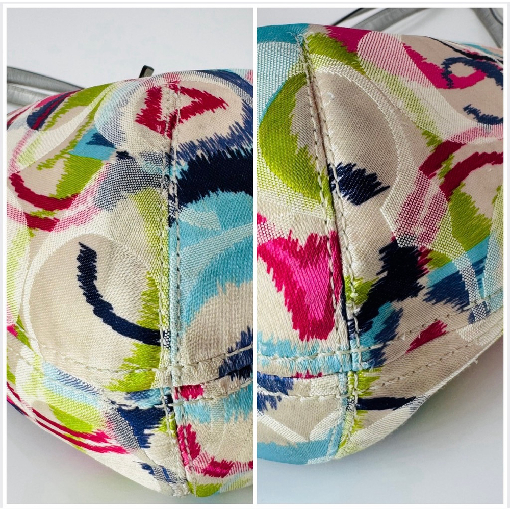 Coach Ikat Signature C Glam Ikat Shoulder Bag Multicolor Silver - Picture 10 of 11